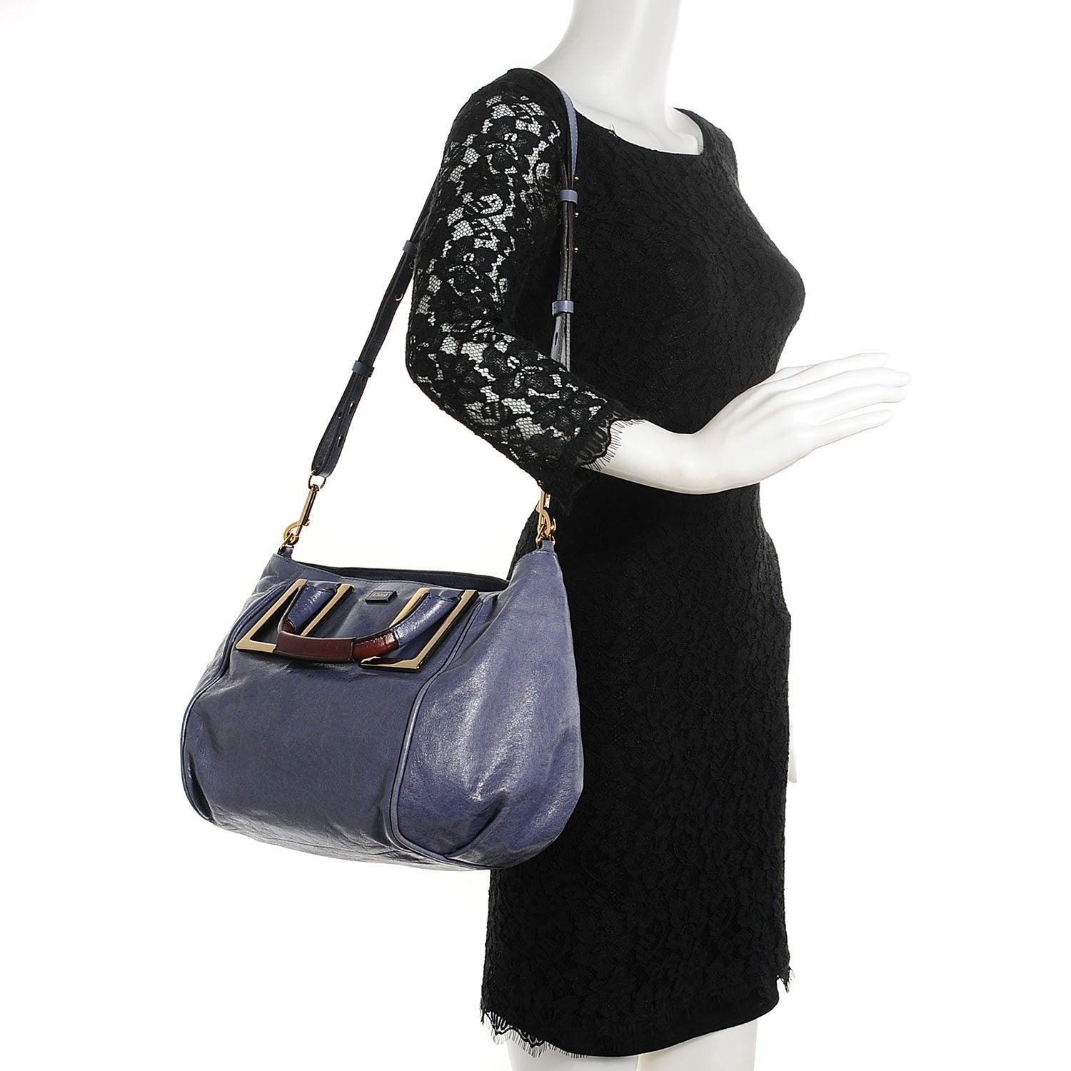 Chloe Calfskin Medium Ethel Satchel Blue 2 of 9