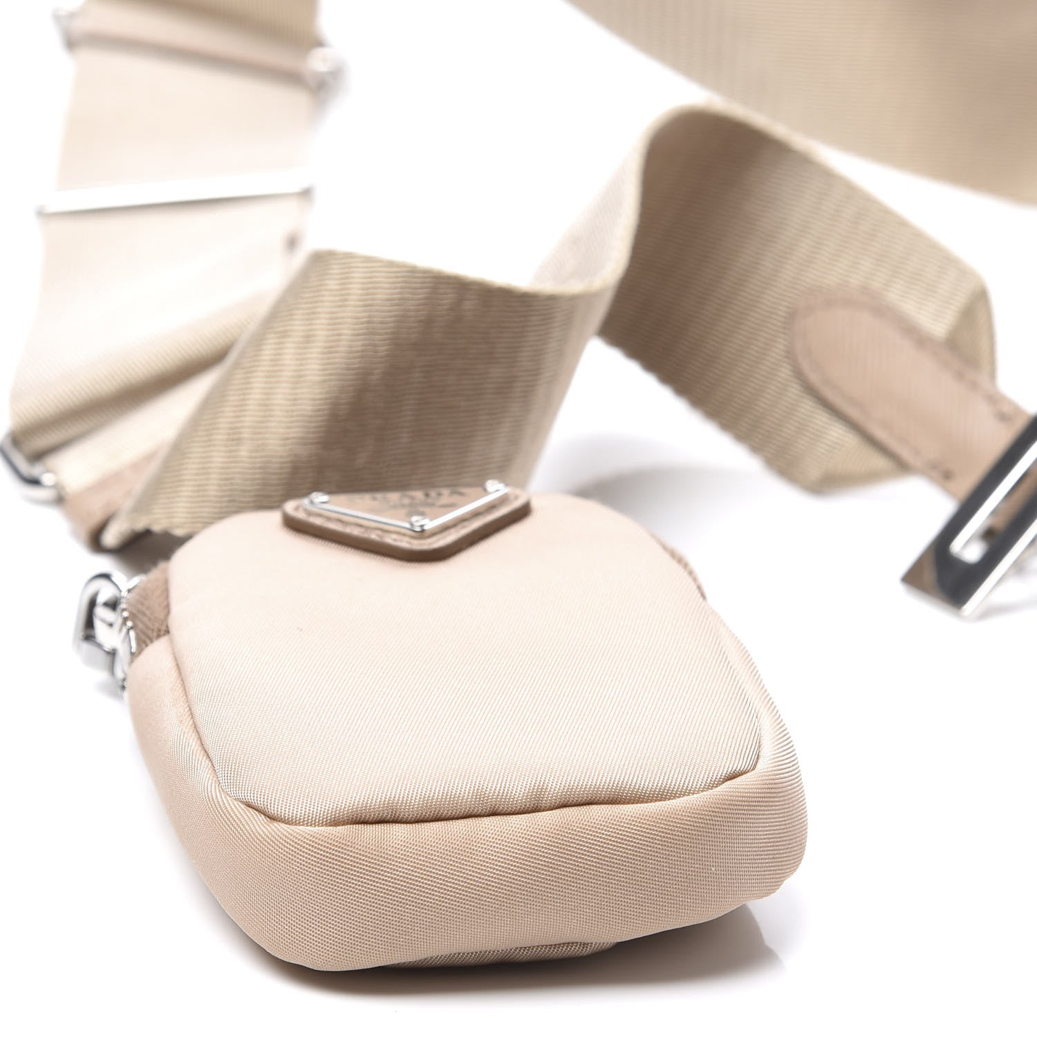 Prada Tessuto Nylon Saffiano Re-Edition 2005 Top Handle Crossbody Bag Cammeo 10 of 14