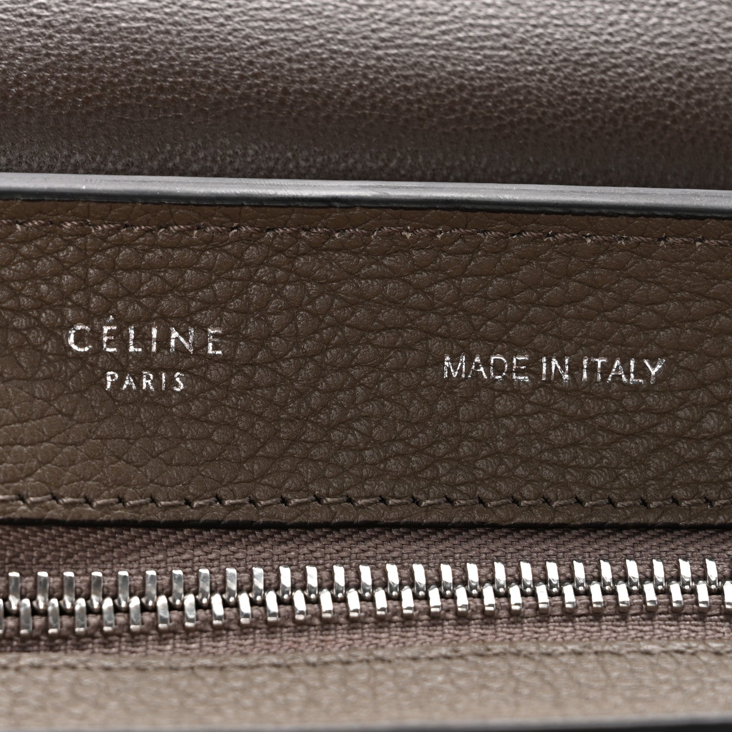 Celine Drummed Calfskin Suede Large Trapeze Souris 1833762