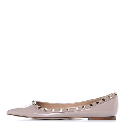 Valentino Garavani Patent Rockstud Ballerina Flats 41 Poudre 1 of 9