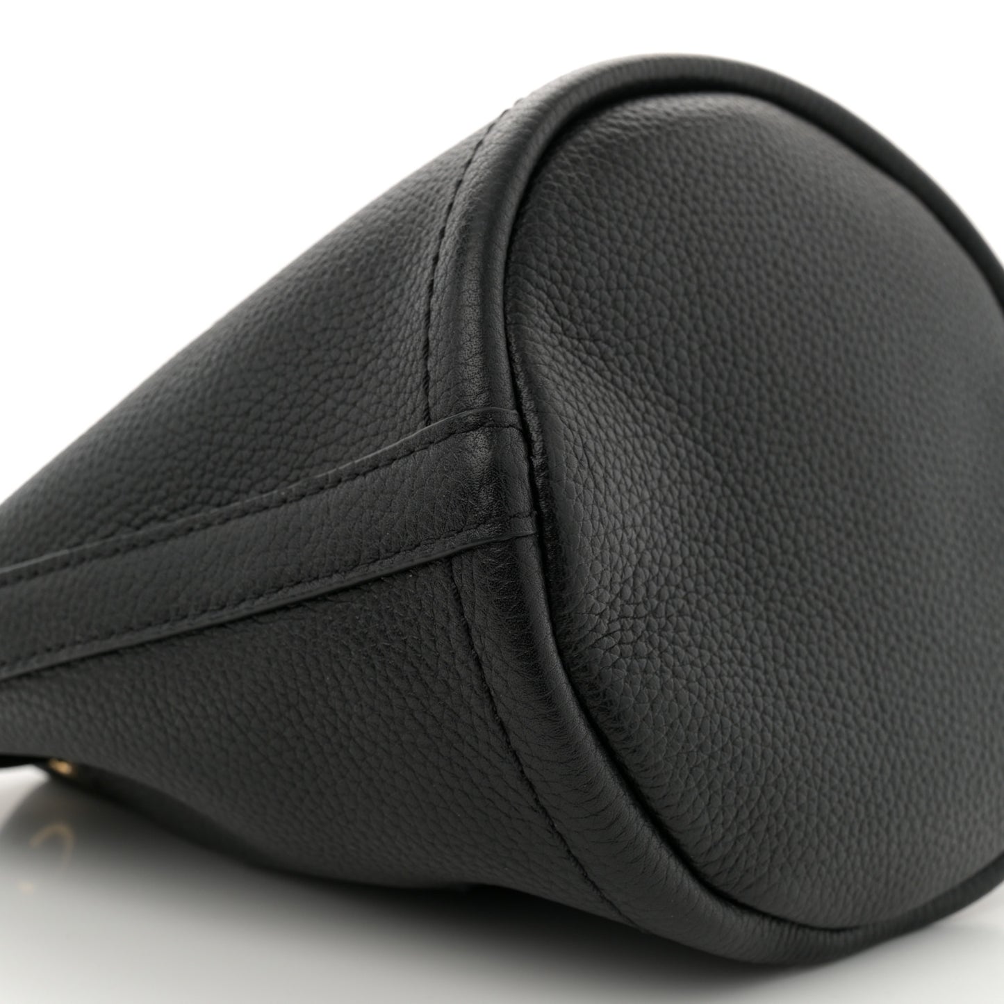 Grained Calfskin Mini The Bucket Bag Black