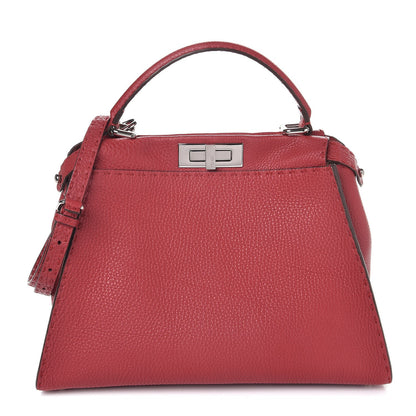Fendi Cuoio Romano Selleria Bi-Color Medium Peekaboo Iconic Satchel Rosso Latte 1 of 9