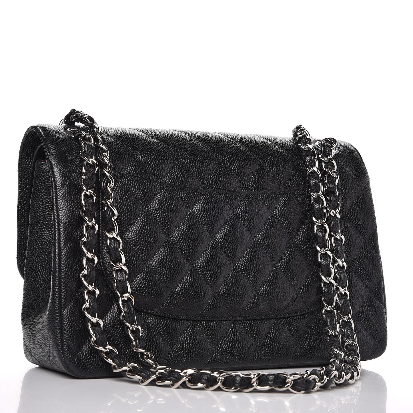 Caviar Quilted Jumbo Double Flap Black