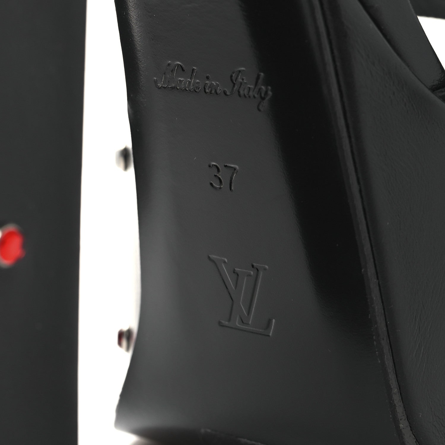 Louis Vuitton Calfskin Crystal Monogram Platform Sandals 37 Black Multicolor 8 of 9