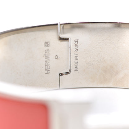 Hermes Enamel Wide Clic Clac H Bracelet PM Rouge Corail 4 of 5