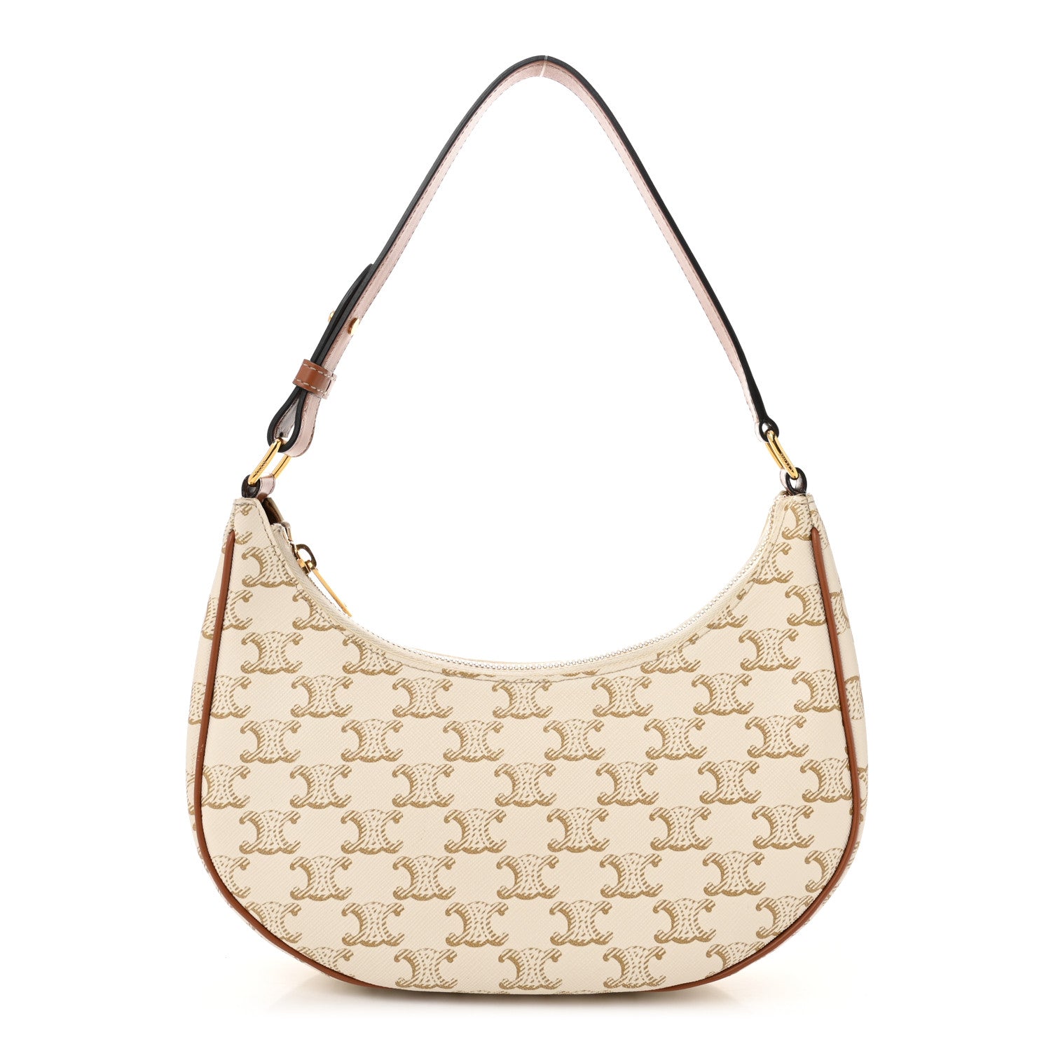 Celine Canvas Calfskin Ava Triomphe Shoulder Bag White 1 of 13