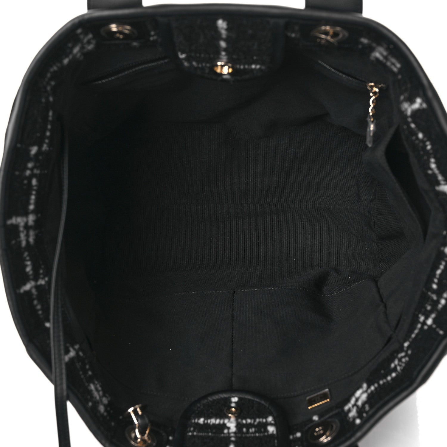 Chanel Tweed Medium Deauville Tote Black White Multicolor 6 of 11