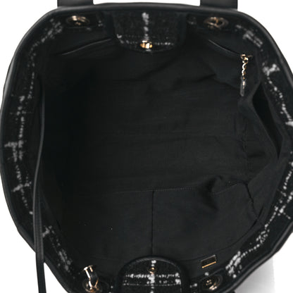 Chanel Tweed Medium Deauville Tote Black White Multicolor 6 of 11