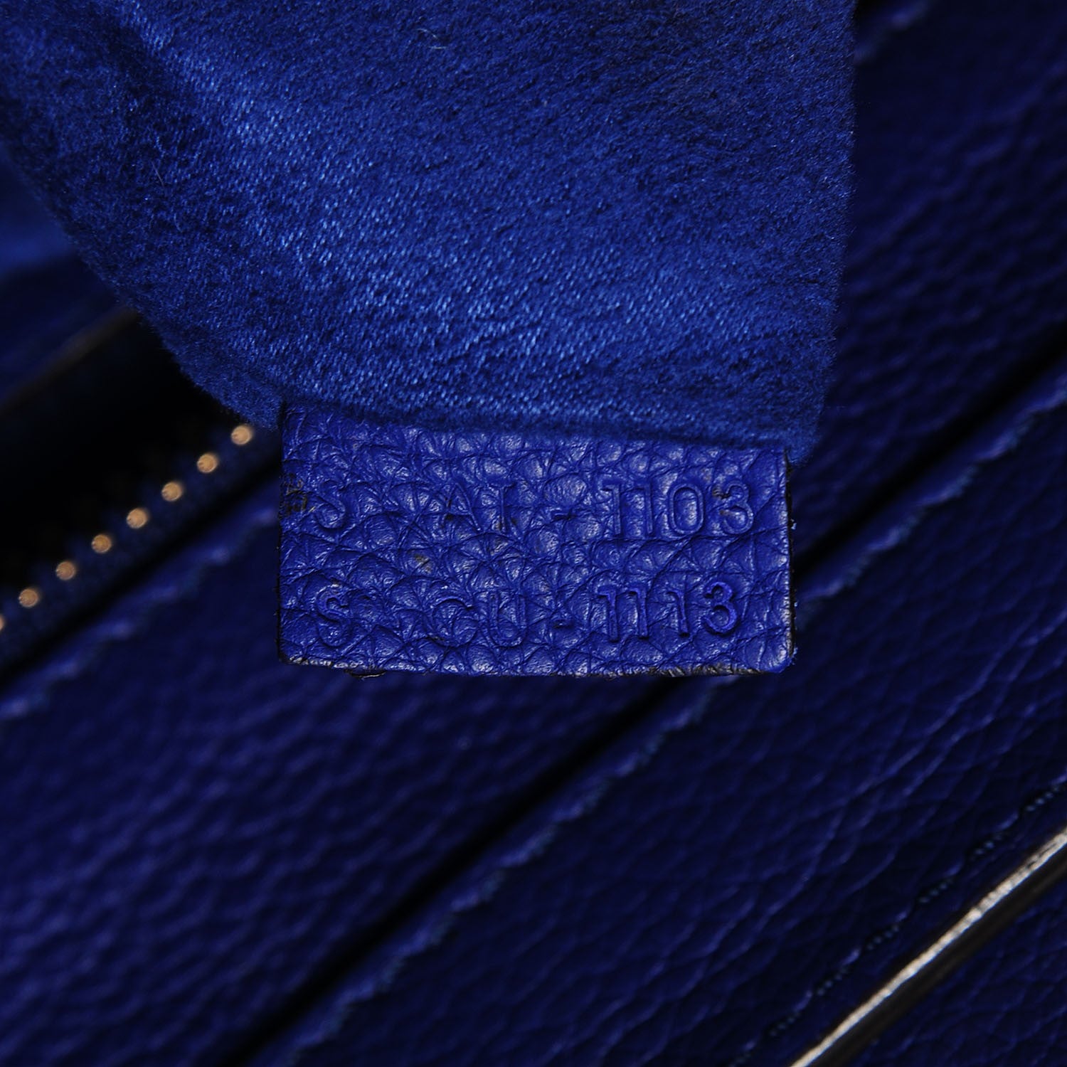 Celine Drummed Calfskin Mini Luggage Indigo 7 of 7