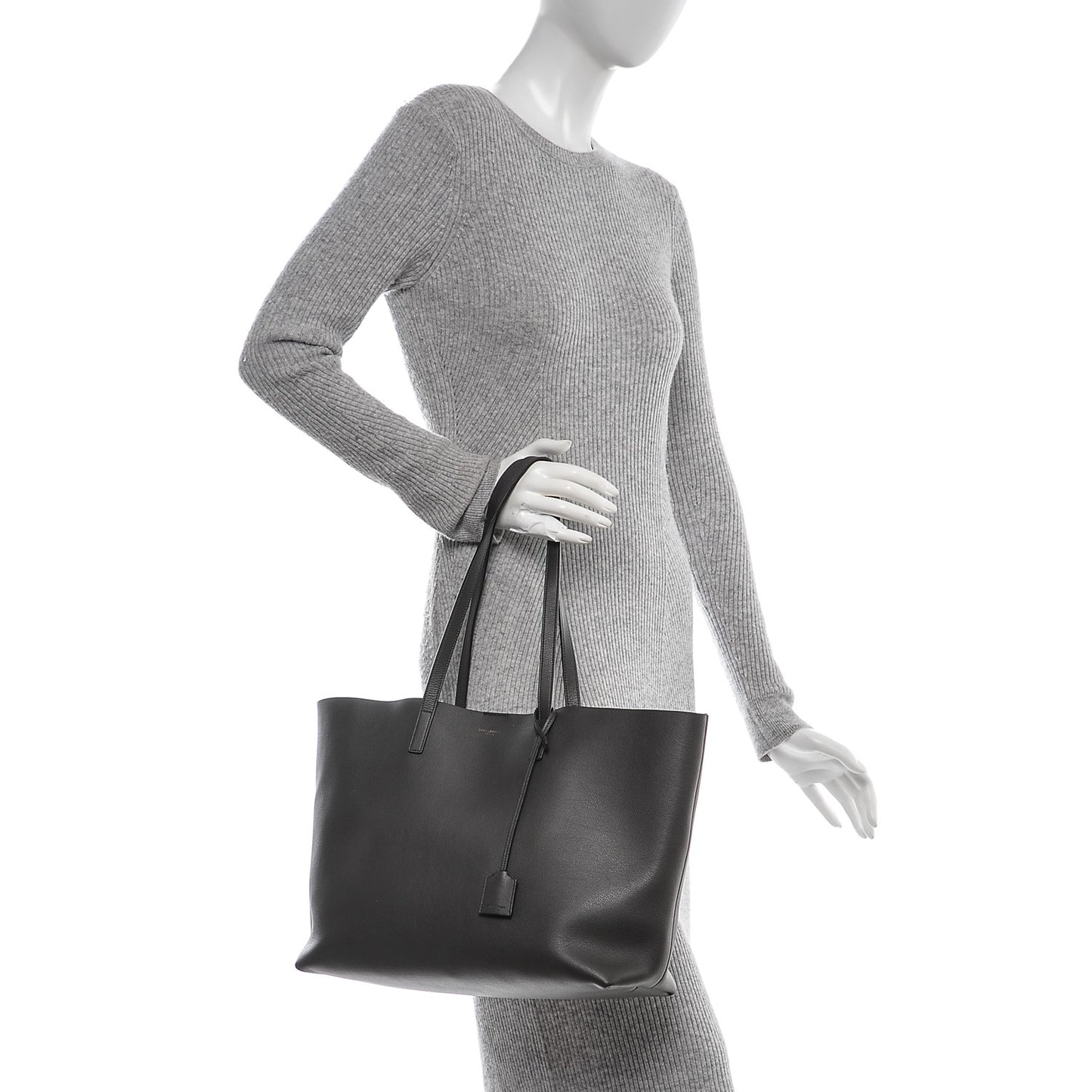 Calfskin Large Shopping Tote Dark Grey
