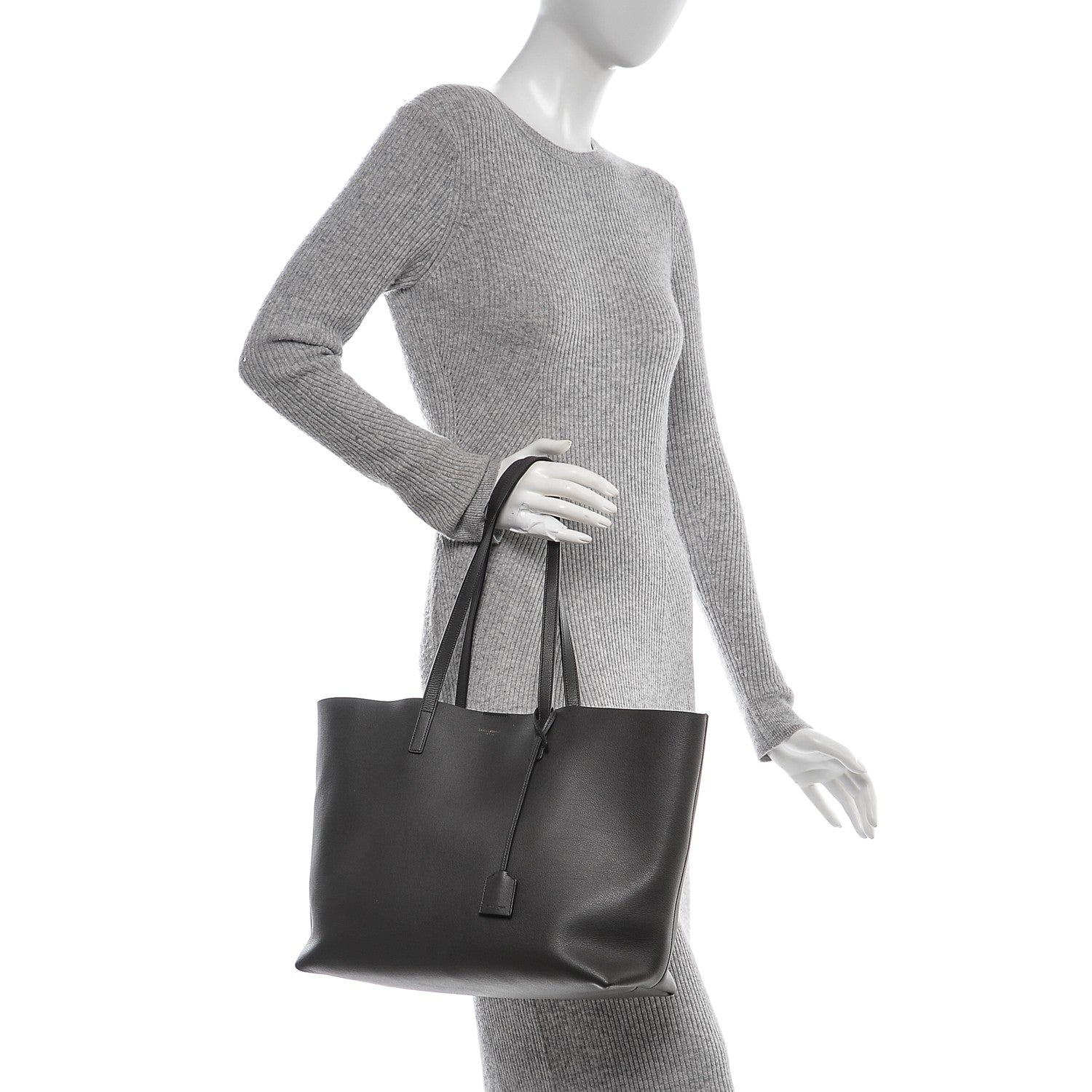 Saint Laurent Calfskin Large Shopping Tote Dark Grey 2 of 6