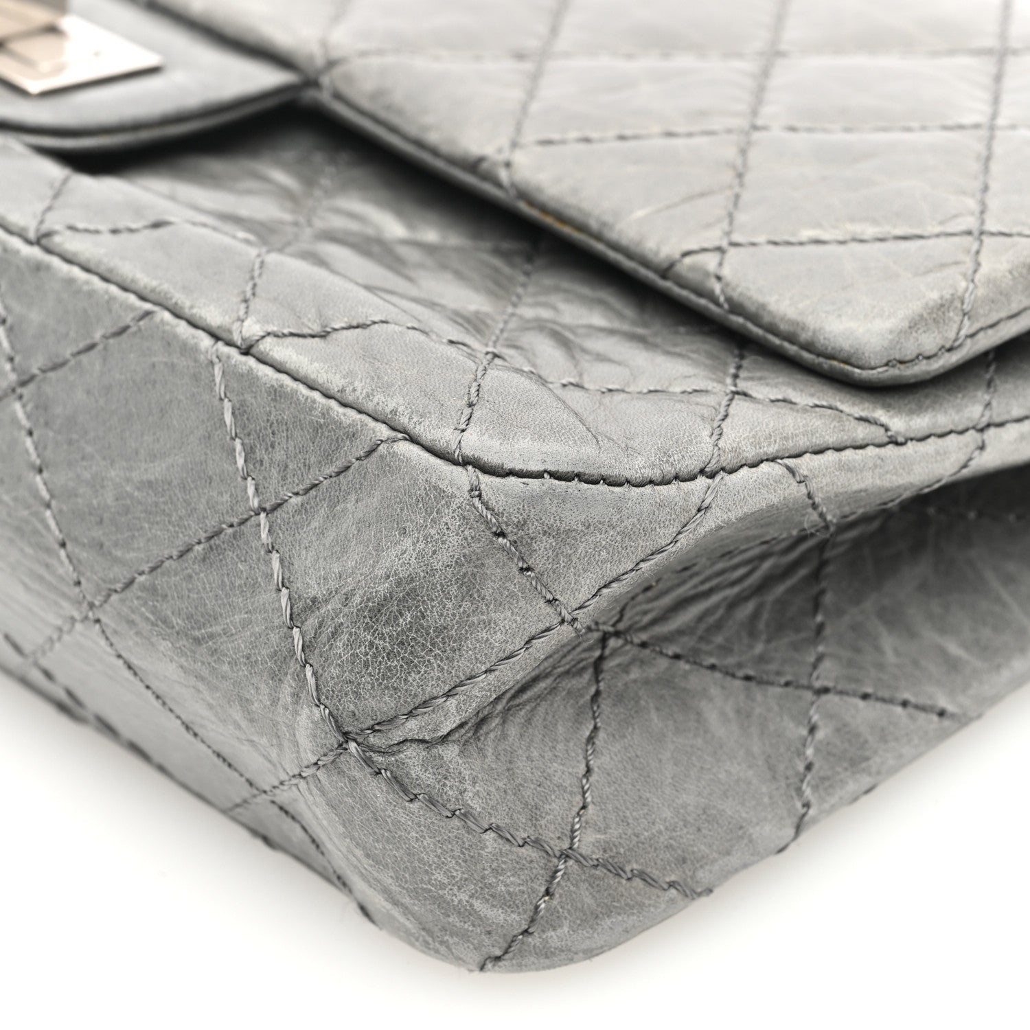 Chanel Aged Calfskin Quilted 50th Anniversary 2.55 Reissue 225 Flap Grey 11 of 11