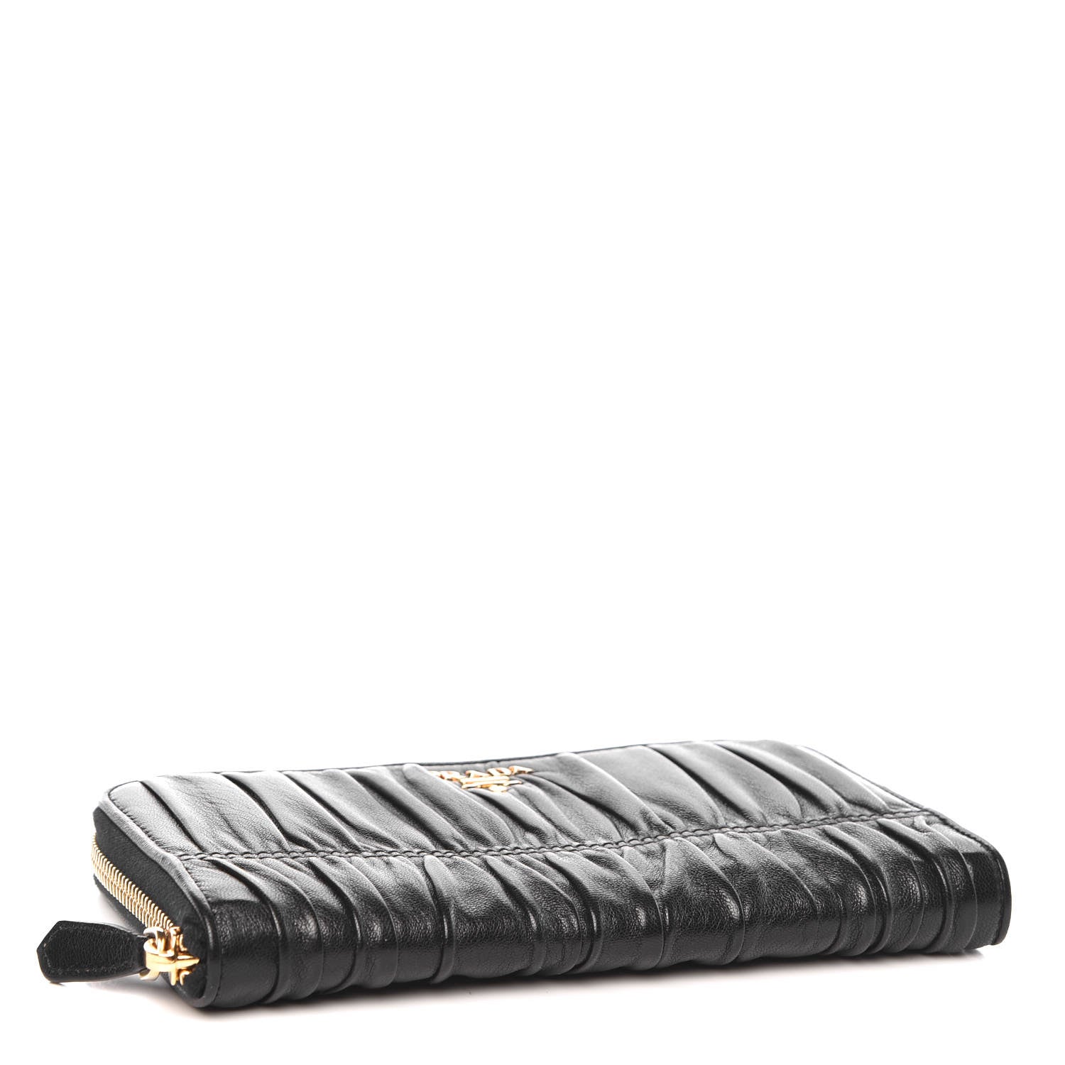 Prada Nappa Gaufre Zip Around Wallet Black 4 of 8