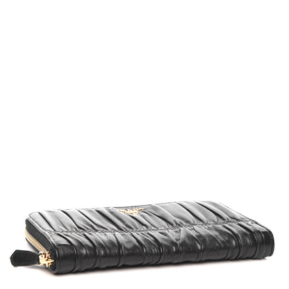 Prada Nappa Gaufre Zip Around Wallet Black 4 of 8