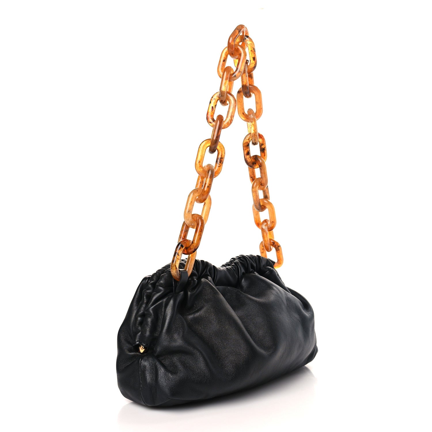 Mansur Gavriel Lambskin Mini Twist Cloud Chain Clutch Black 3 of 8
