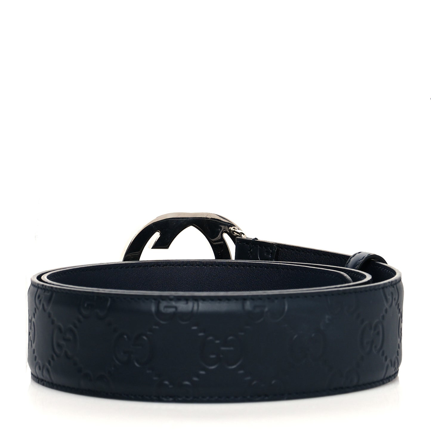 Guccissima Signature Interlocking G 40mm Belt 85 34 Blue