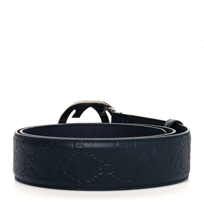 Gucci Guccissima Signature Interlocking G 40mm Belt 85 34 Blue 2 of 6