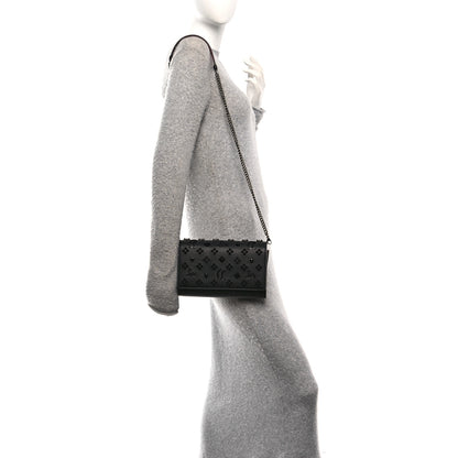 Christian Louboutin Calfskin Spikes Loubinthesky Paloma Clutch Black 2 of 11
