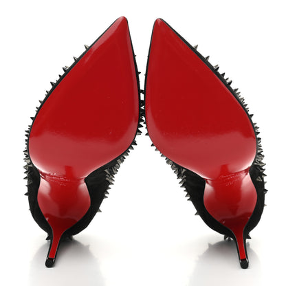 Christian Louboutin Veau Velours Studded Escarpic 100 Pumps 38 Black 5 of 9