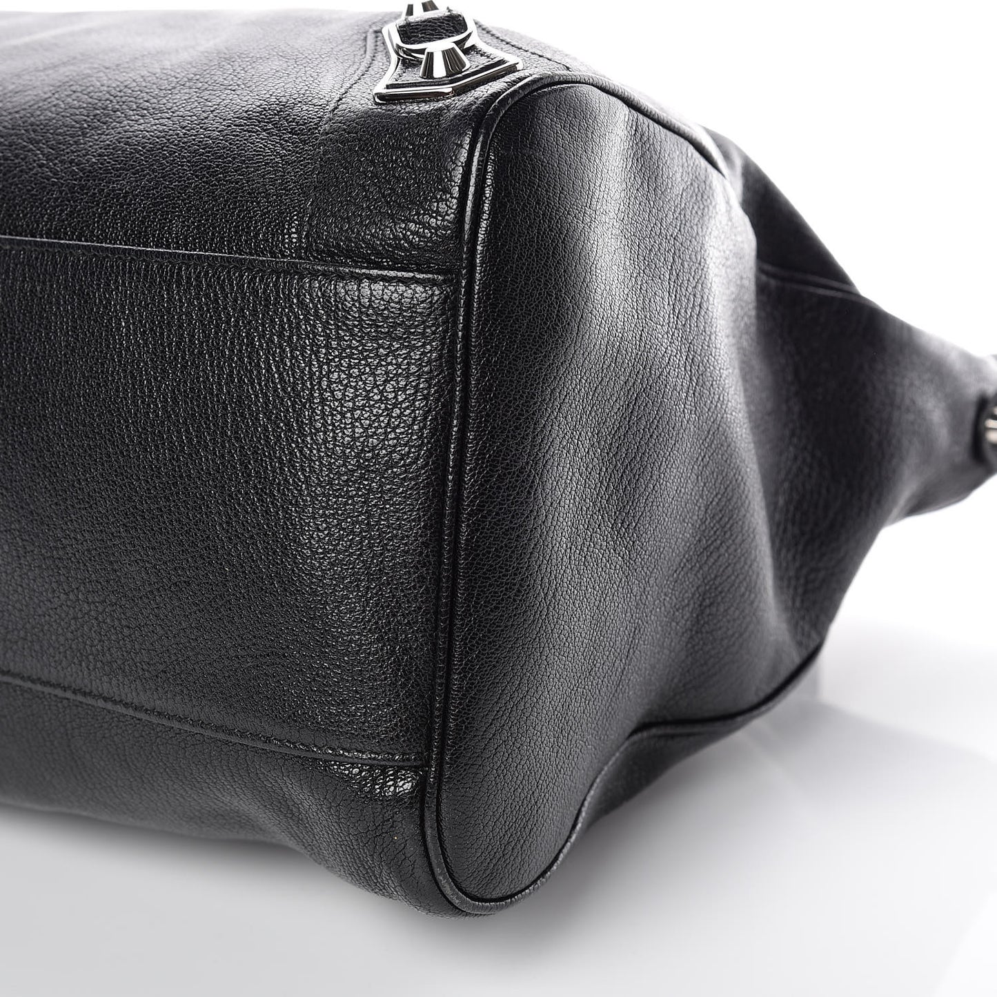 Chevre Silver Metallic Edge Hardware Velo Black