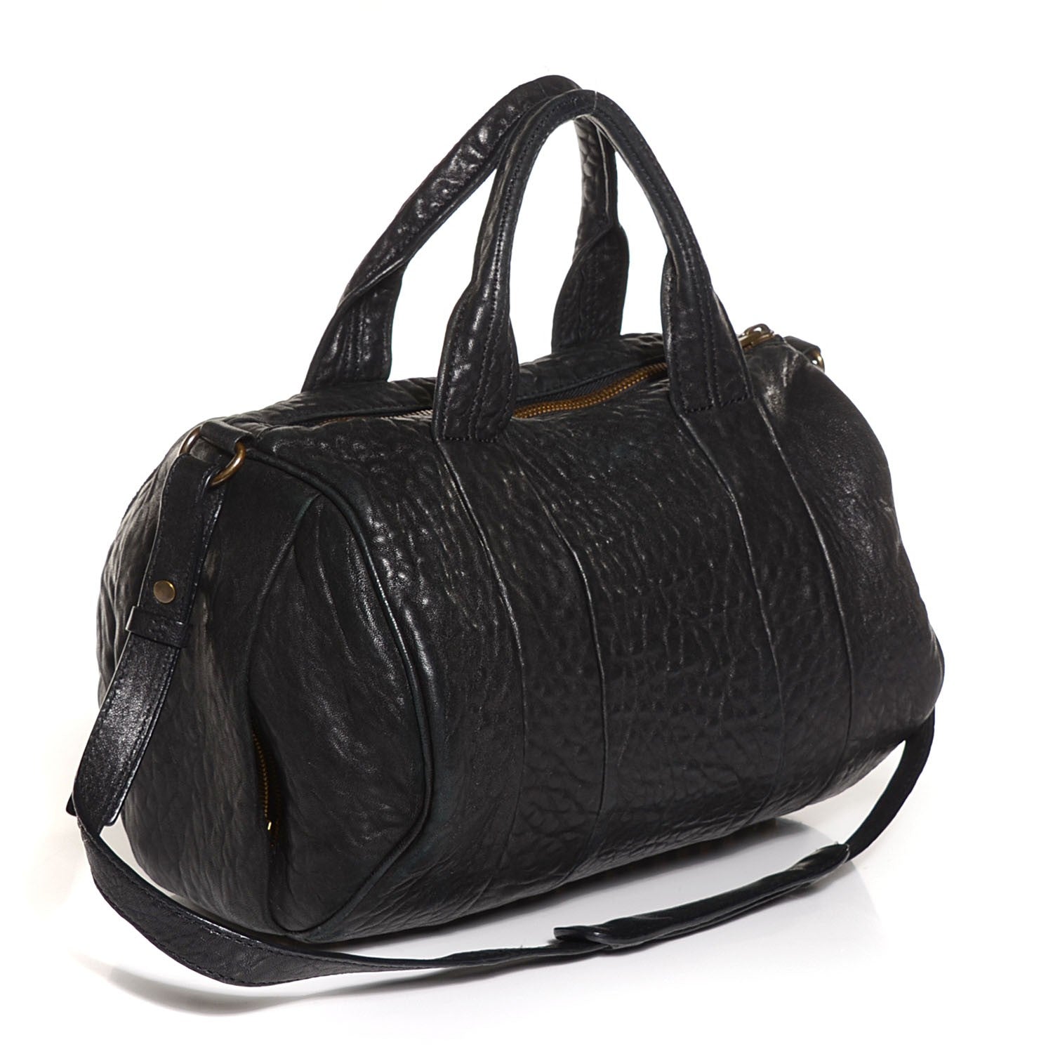 Alexander Wang Pebbled Lambskin Rocco Black Antique Brass Hardware 3 of 8