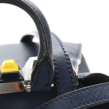 Fendi Vitello Dolce Studded Mini 3Jours Tote Blueberry Multicolor 13 of 14