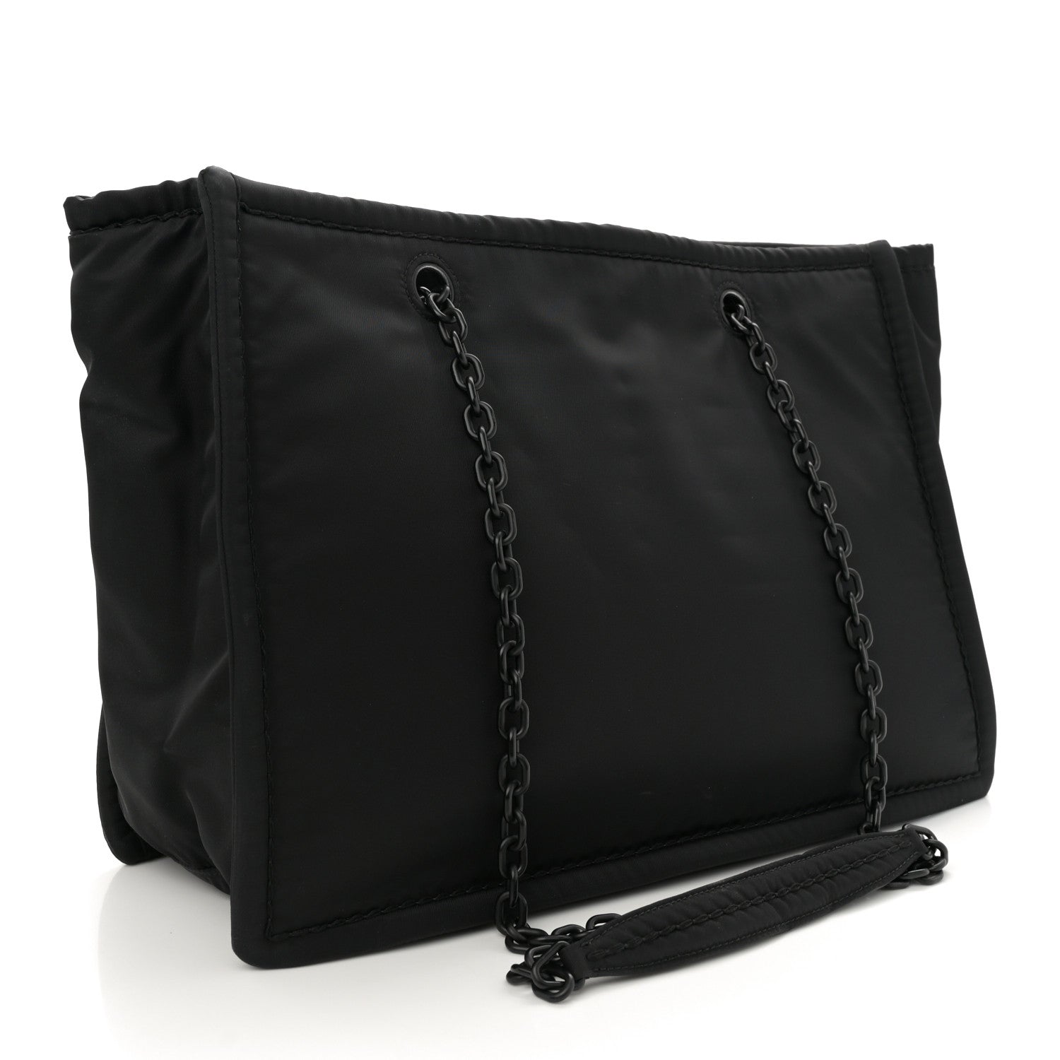 Prada Tessuto Nylon Chain Tote Black 3 of 9