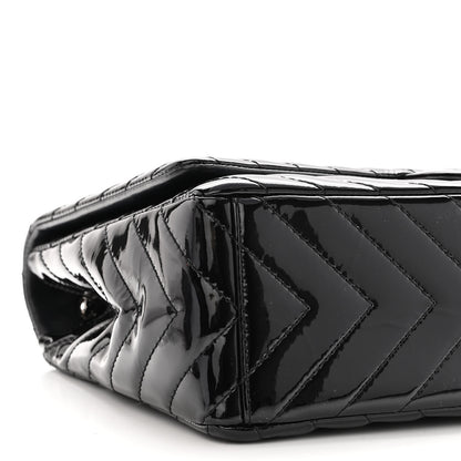Chanel Patent Chevron Quilted Maxi Single Flap Black 9 of 10