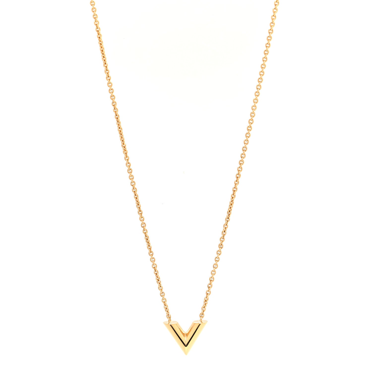 Louis Vuitton Essential V Necklace Gold 1 of 6