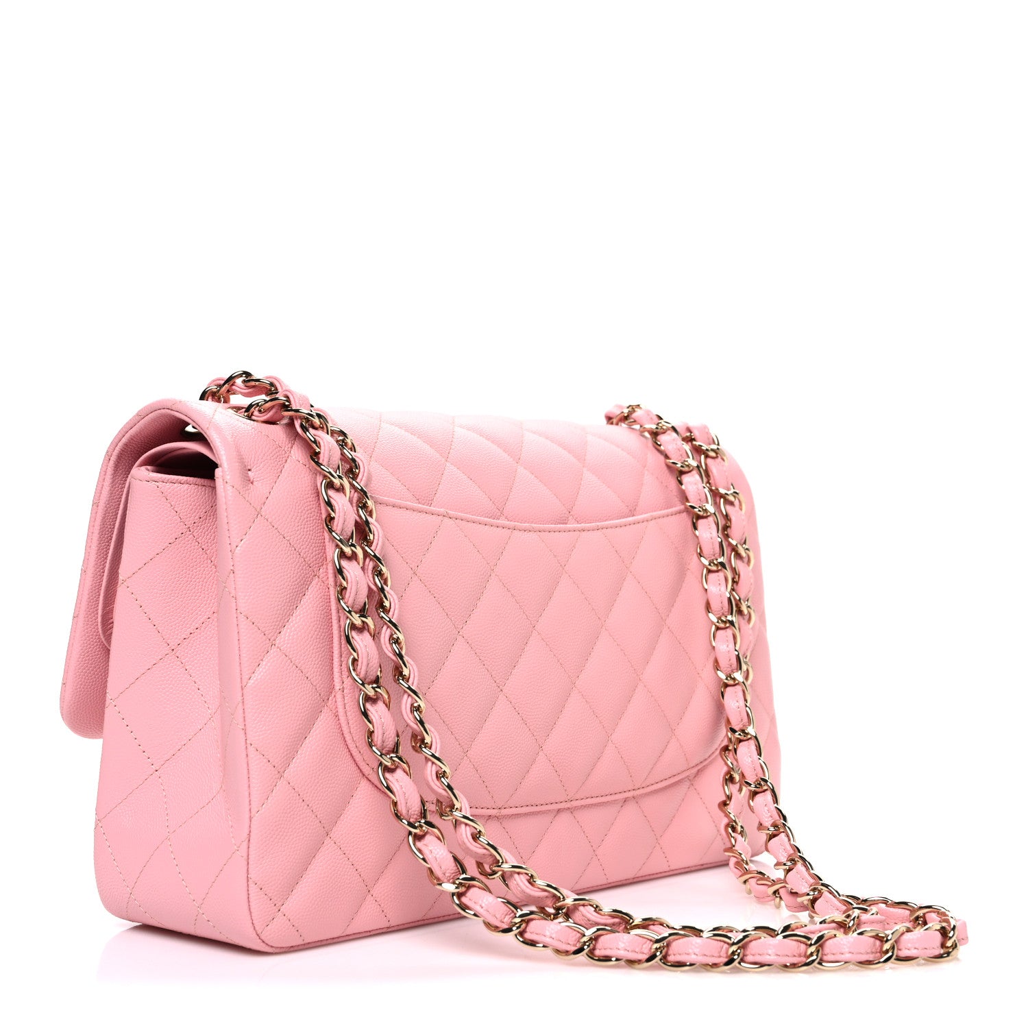 Chanel Caviar Quilted Jumbo Double Flap Pink 3 of 10