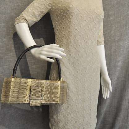 Gucci Python Bamboo Top Handle Bag 2 of 8
