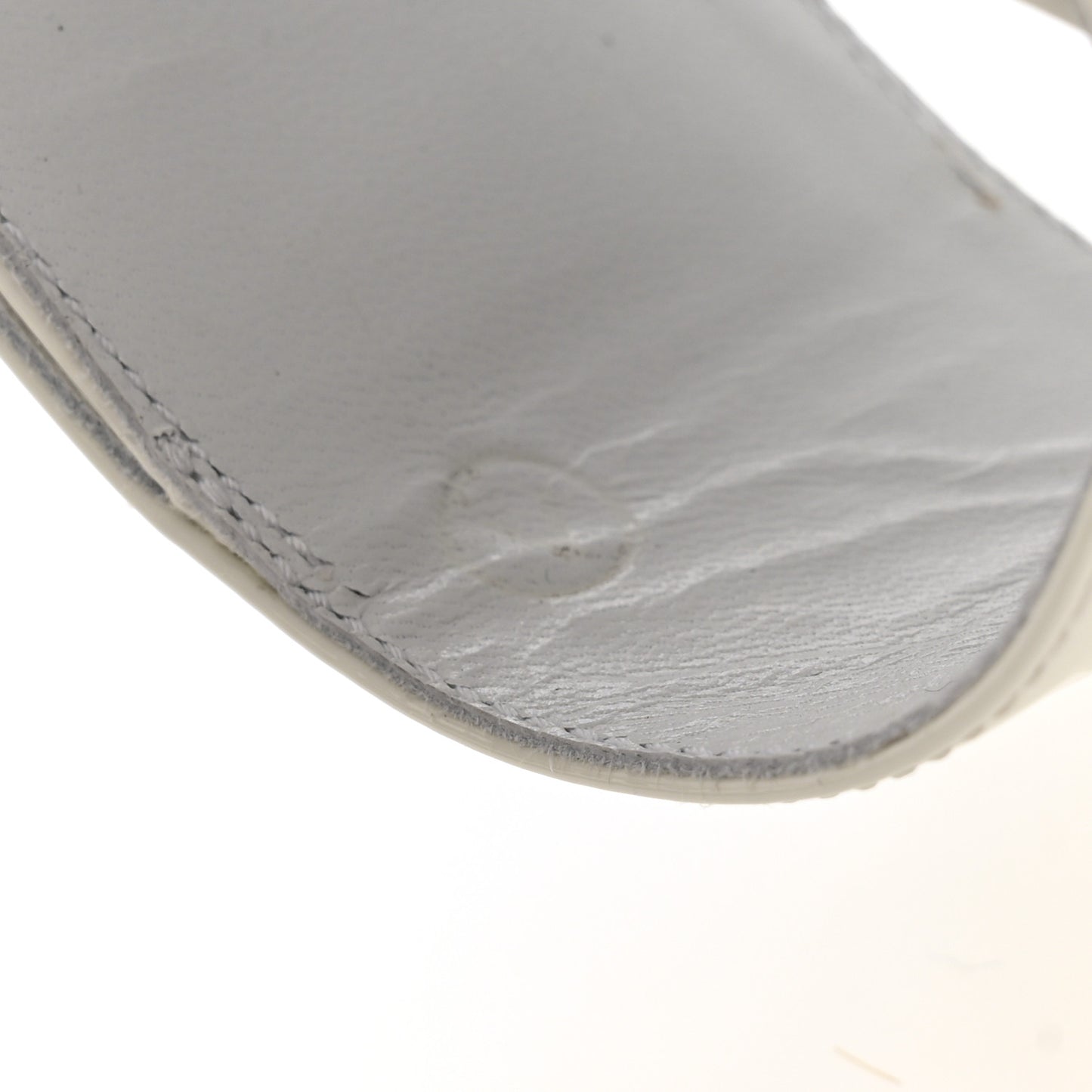 Patent Calfskin Shake Platform Sandal 36.5 White