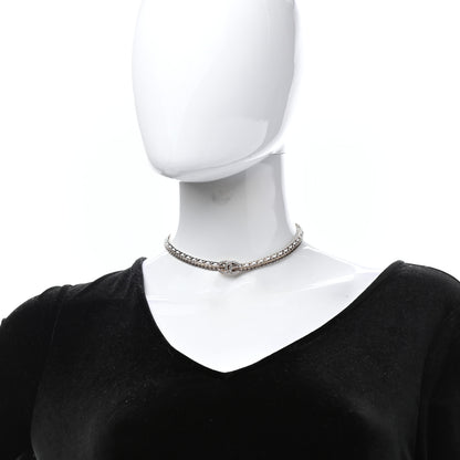 Chanel Metal Lambskin Crystal CC Choker Gold White 2 of 6