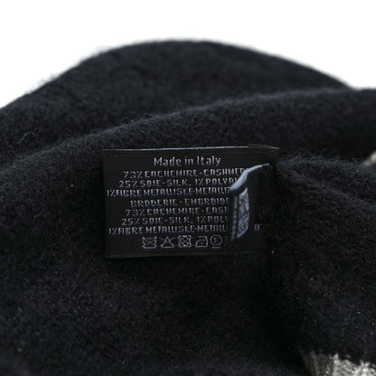 Chanel Cashmere Silk CC Beanie Hat Black White 6 of 6