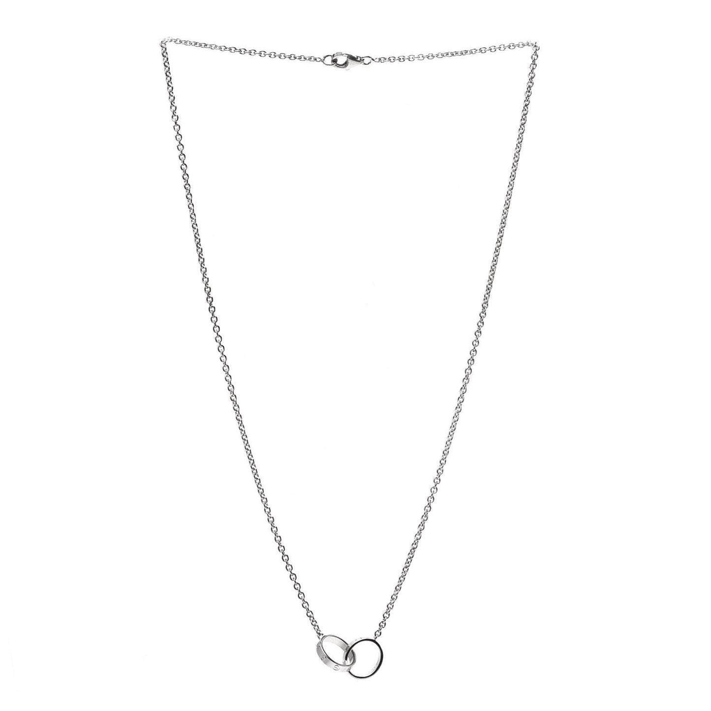 18K White Gold Interlocking LOVE Necklace