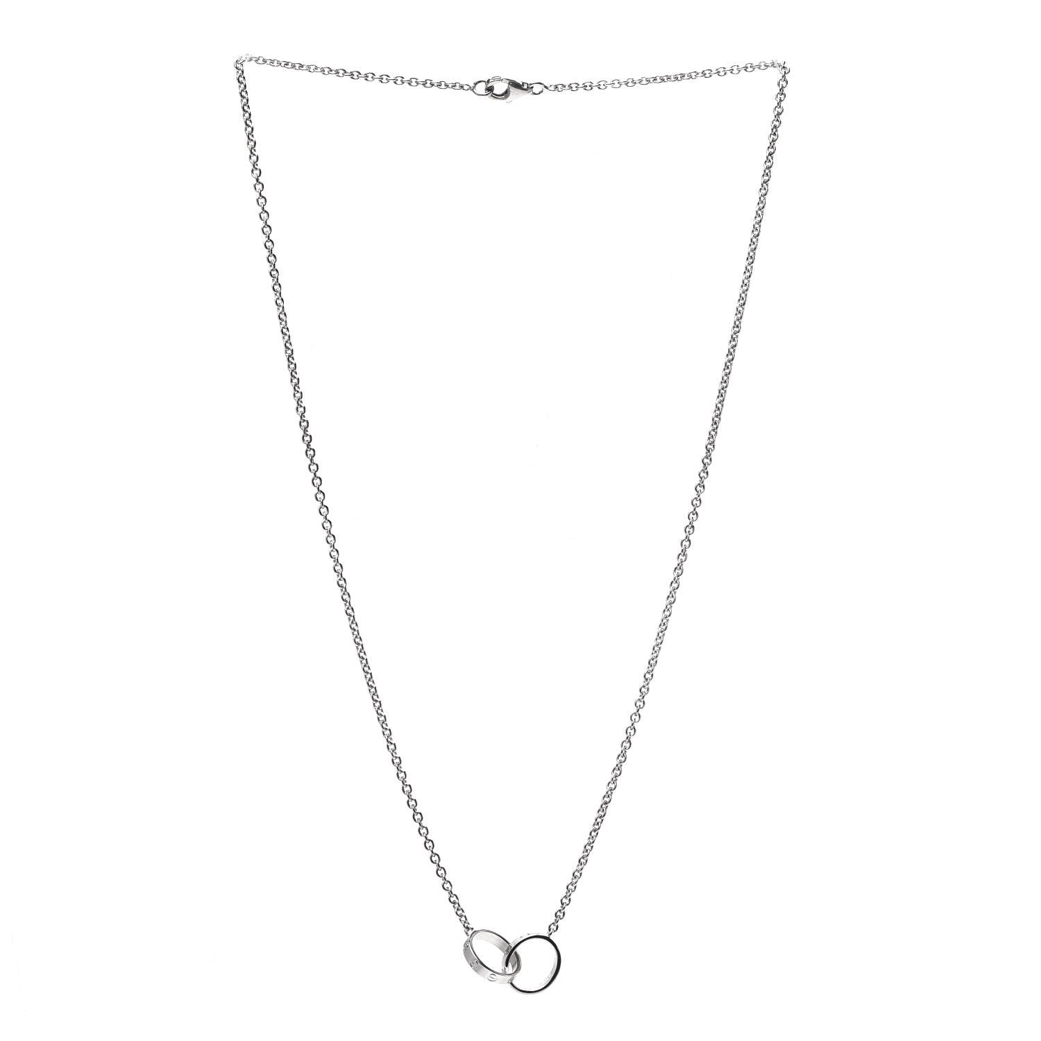 Cartier 18K White Gold Interlocking LOVE Necklace 3 of 7