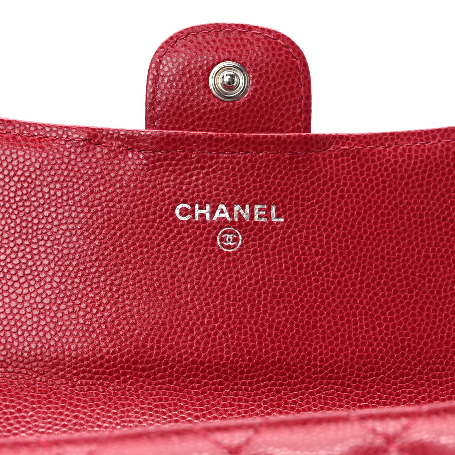 Caviar Quilted Medium Flap Wallet Dark Pink