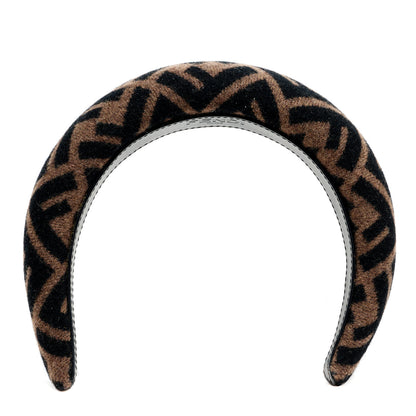 Fendi Wool Cashmere FF Logo Headband Tobacco 1 of 5