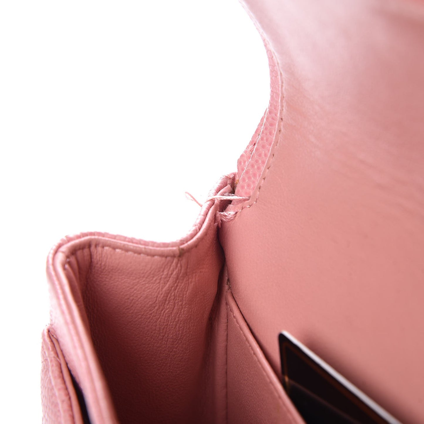 Caviar Quilted Medium Double Flap Pink