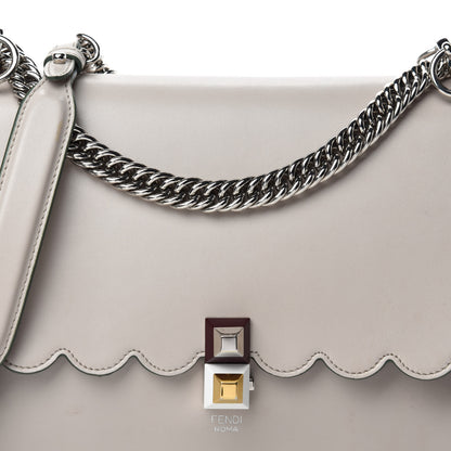 Fendi Vitello Liberty Scalloped Studded Kan I Shoulder Bag Grigio Polvere 12 of 12