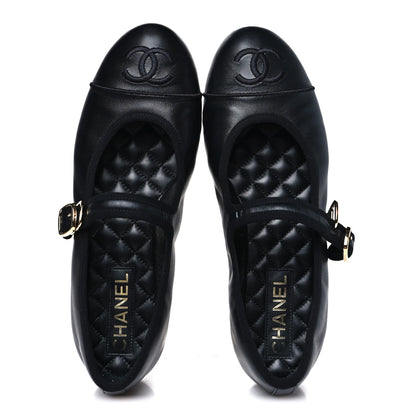 Chanel Lambskin Mary Jane Flats 39 Black 2 of 10