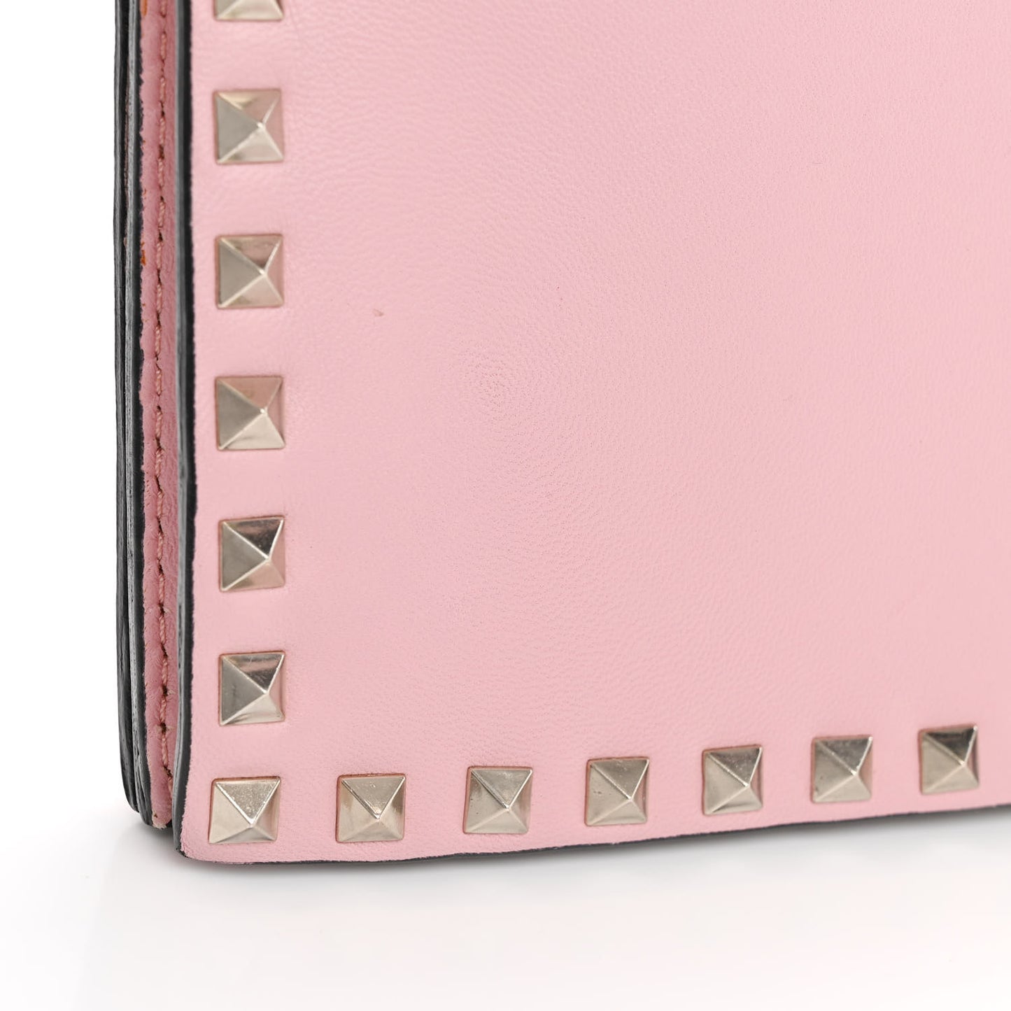 Nappa Rockstud Wristlet Clutch Water Rose