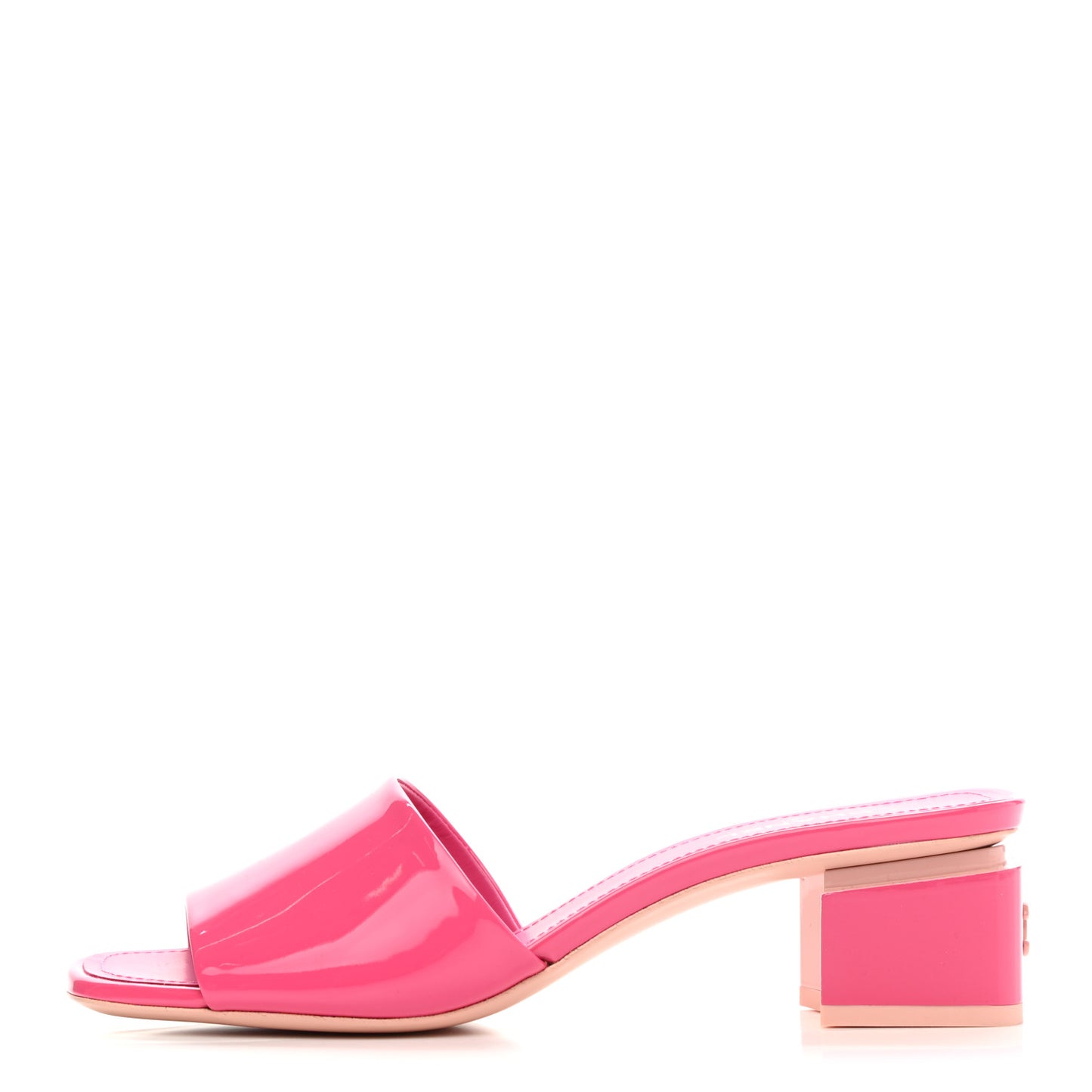 Patent Calfskin CC Mules 38 Dark Pink Light Pink