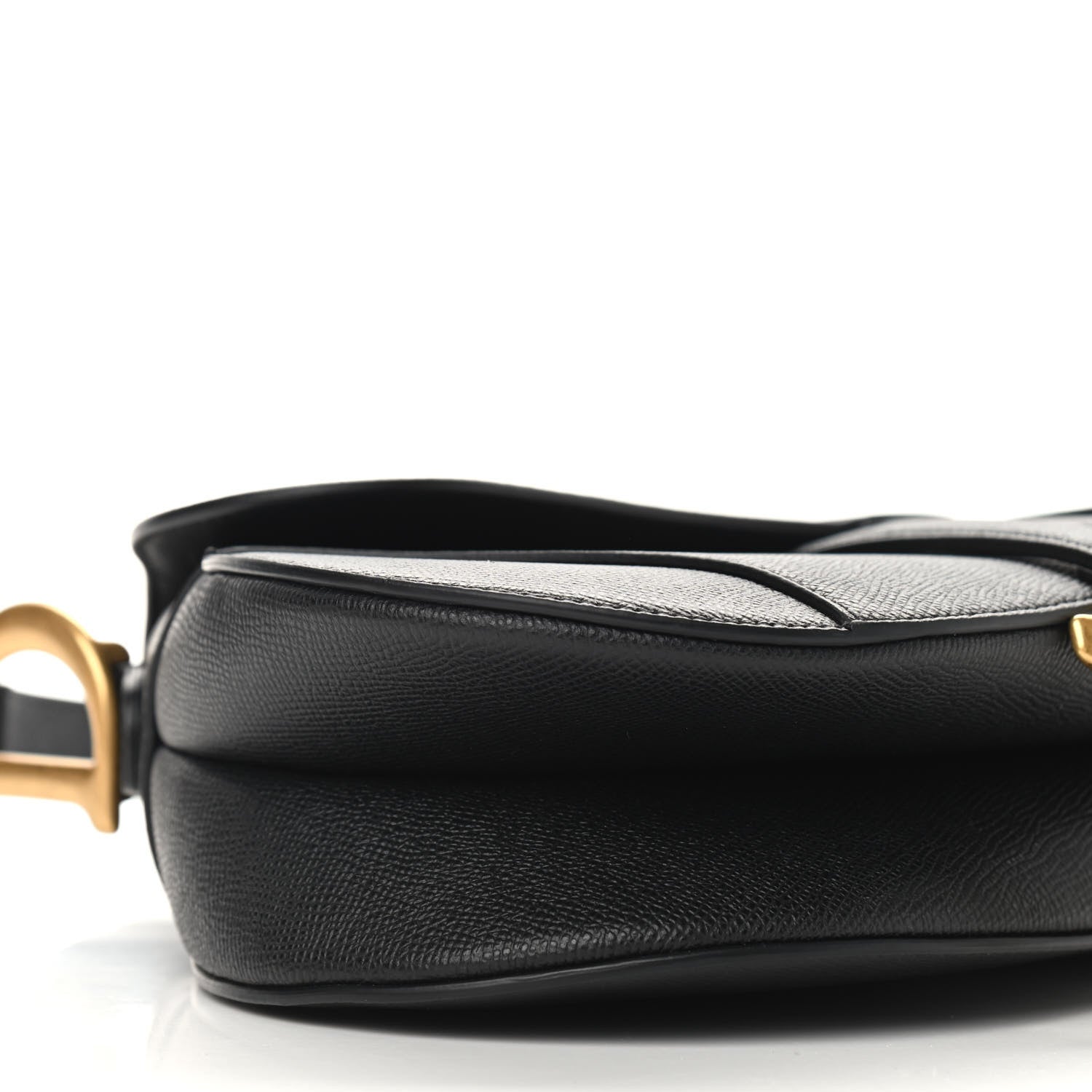 Christian Dior Grained Calfskin Saddle Bag Black 8 of 9