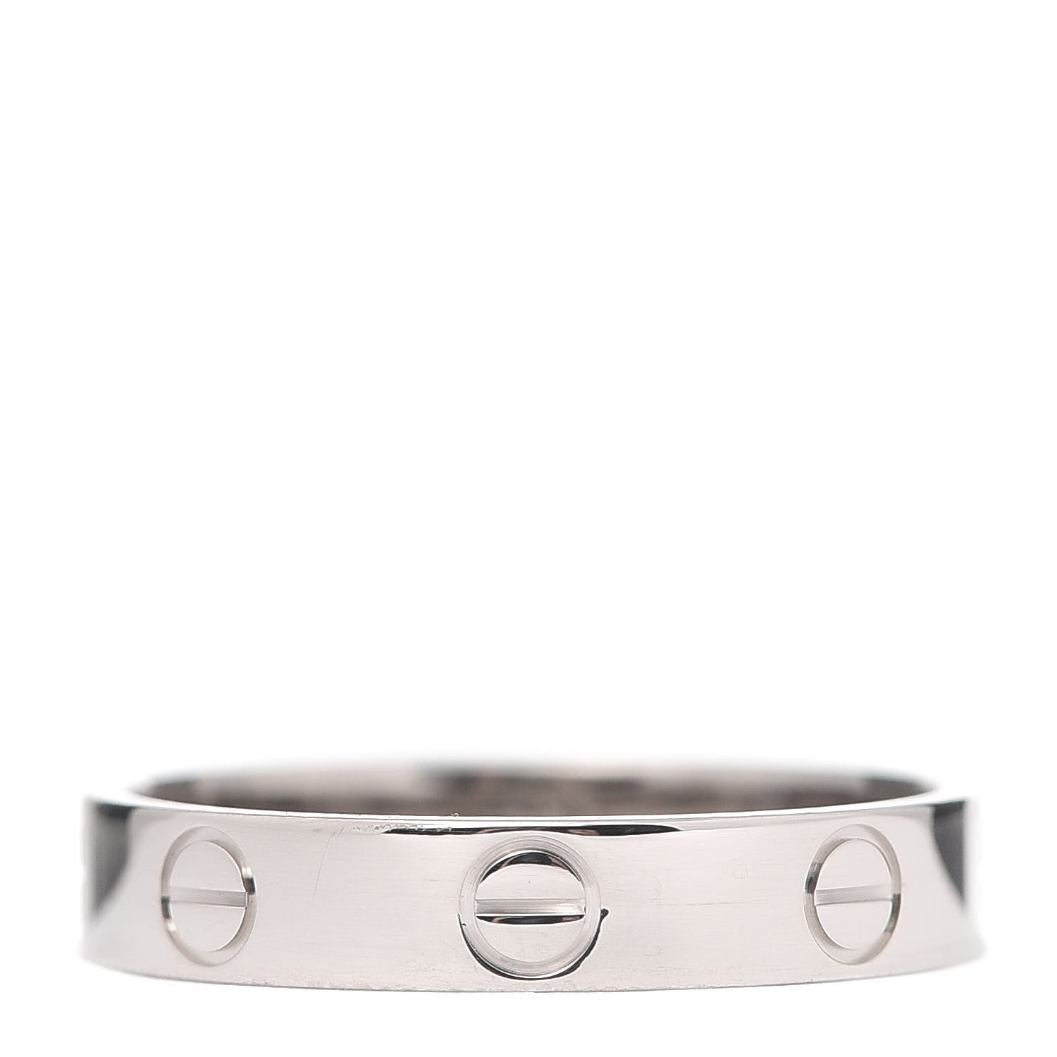 Cartier 18K White Gold 3.5mm LOVE Wedding Band Ring 53 6.25 3 of 4