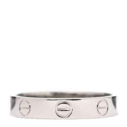 Cartier 18K White Gold 3.5mm LOVE Wedding Band Ring 53 6.25 3 of 4