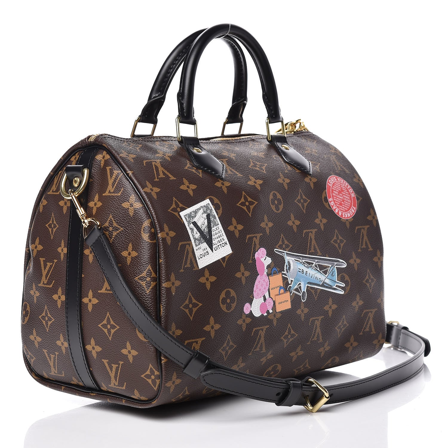 Louis Vuitton Monogram My World Tour Speedy Bandouliere 30 Black 3 of 10