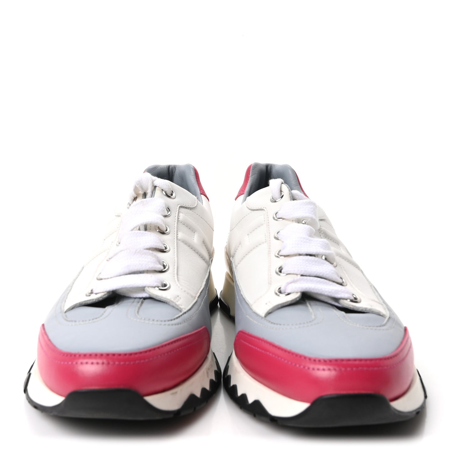Calfskin Womens Trail Sneakers 38 Multicolore White