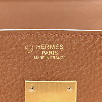Hermes Togo Bi-Color Horseshoe Birkin 30 Gold Cuivre 6 of 11