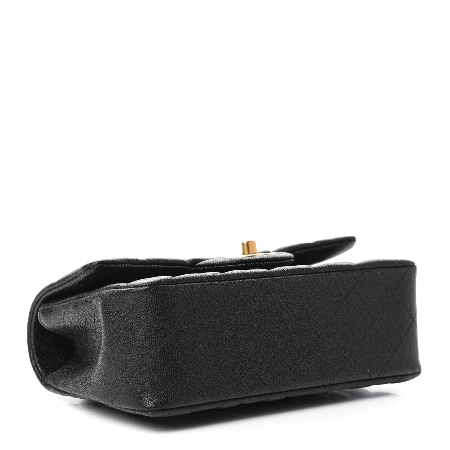 Caviar Quilted Mini Top Handle Rectangular Flap Black